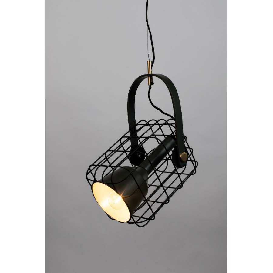 Лампа подвесная Cage, черная White Label Living 5300151 - Вид №2