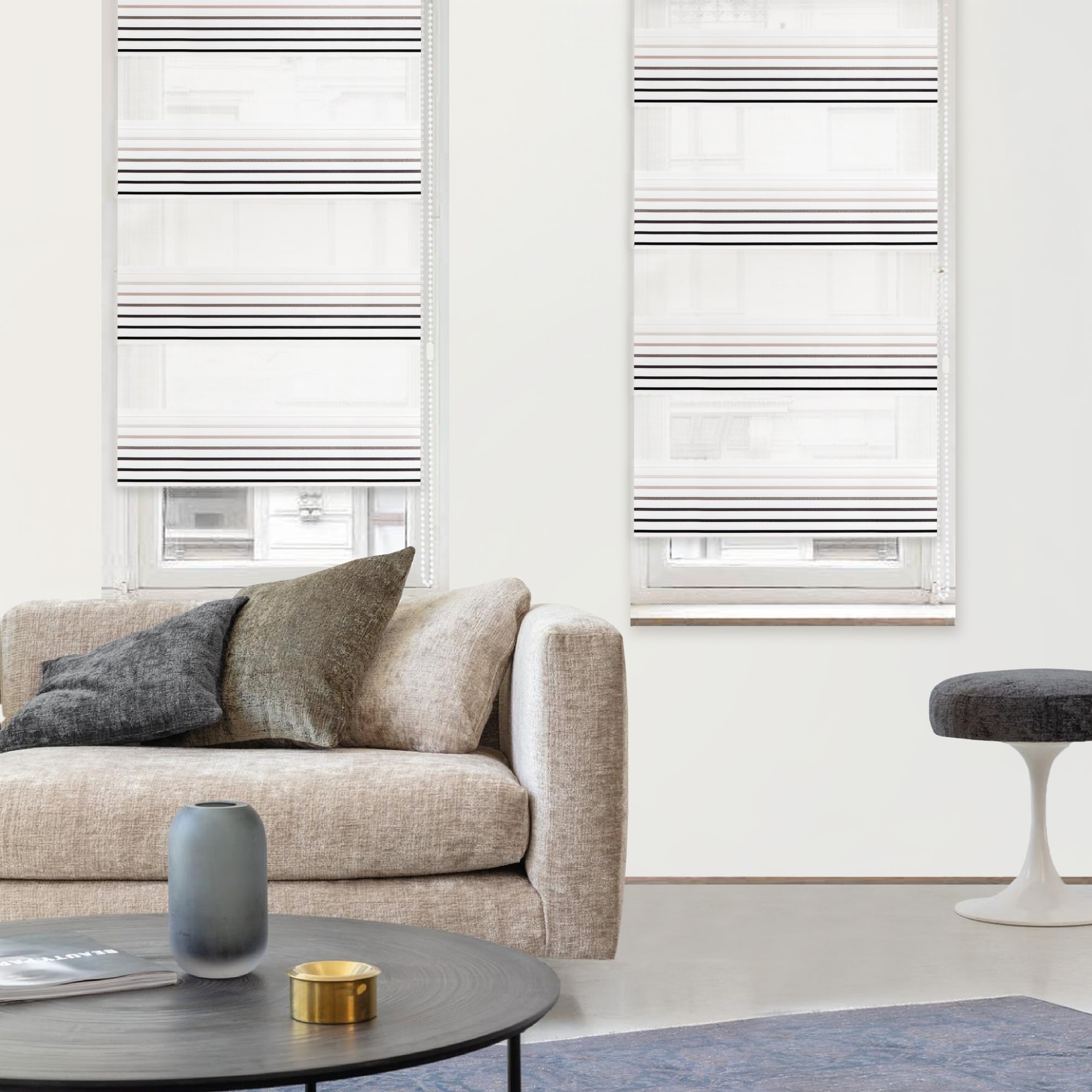 83502998 Штора рулонная день-ночь Miamoza Milan 80x160 см бежевая Santreyd  - Вид №2