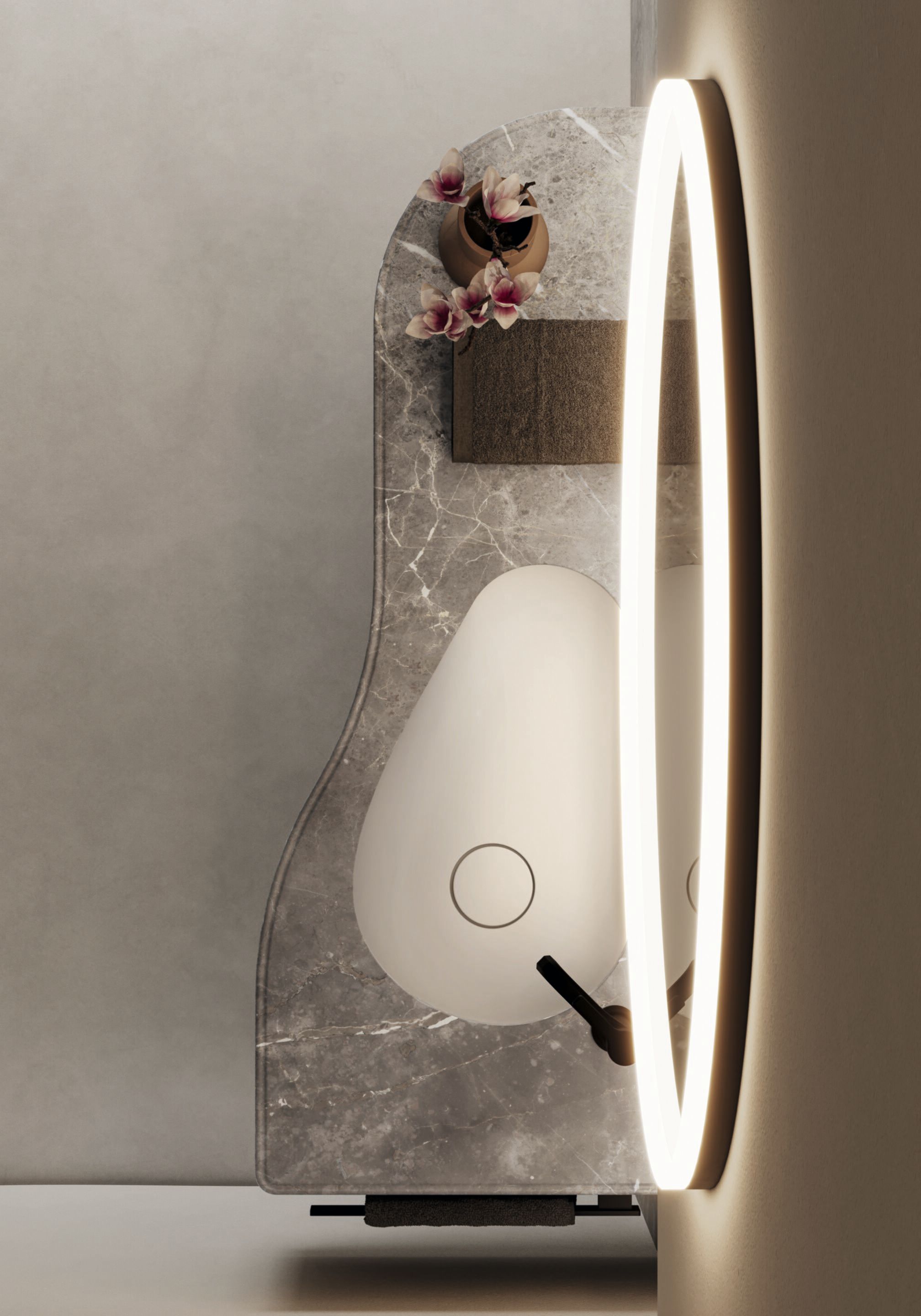 Подвесной туалетный столик с зеркалом Ideagroup Seventy Form ARCH-00060717 - Вид №1