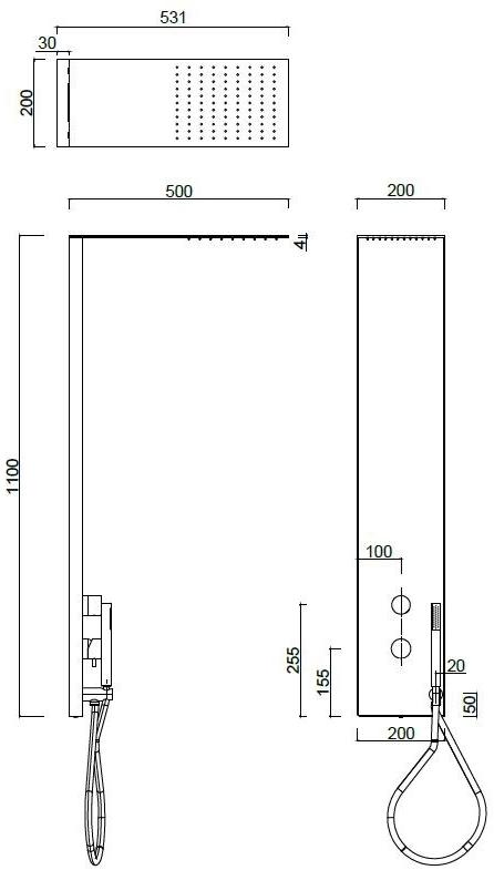 Rubinetteria Giulini Настенная душевая стойка с душевой лейкой Surf F1632 - Вид №1