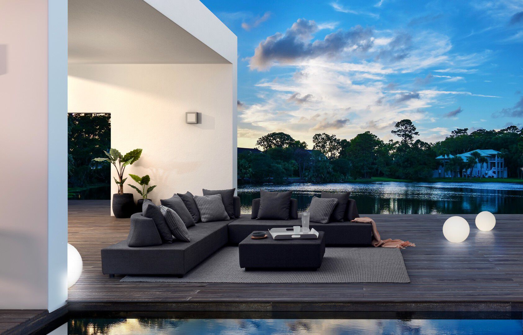 Угловой садовый диван из ткани BIZZOTTO Piper ARCH-00131947 - Вид №31