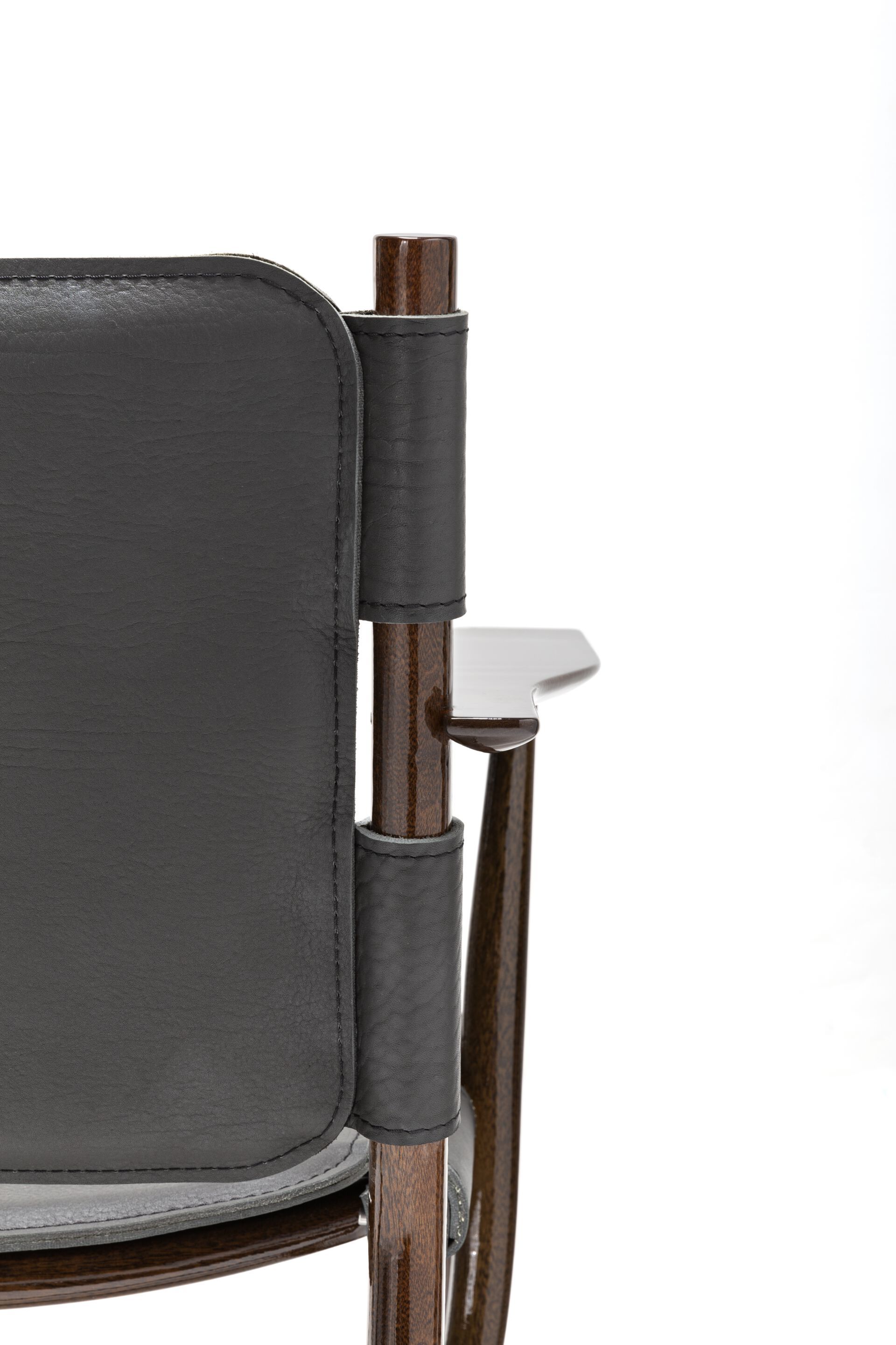 Садовое кресло из красного дерева и кожи с подлокотниками Exteta Levante ARCH-00082375 - Вид №21