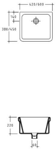 Накладная раковина на столешницу  прямоугольная Galassia Comunità e disabilità sun-id-1370659 - Вид №1