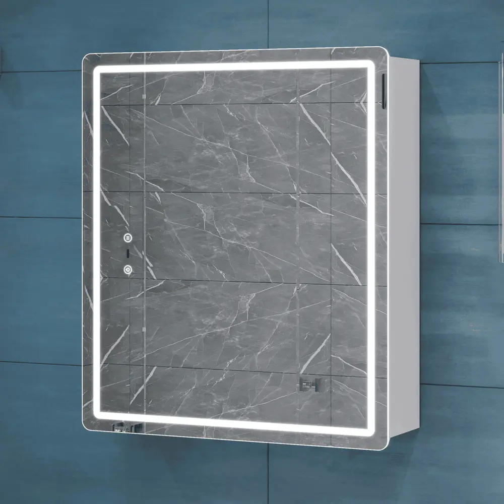 Шкаф для ванной комнаты с зеркалом Vigo Bloss 49.7x60x17 см с подсветкой 89446219 STLM-2171016 - Вид №9