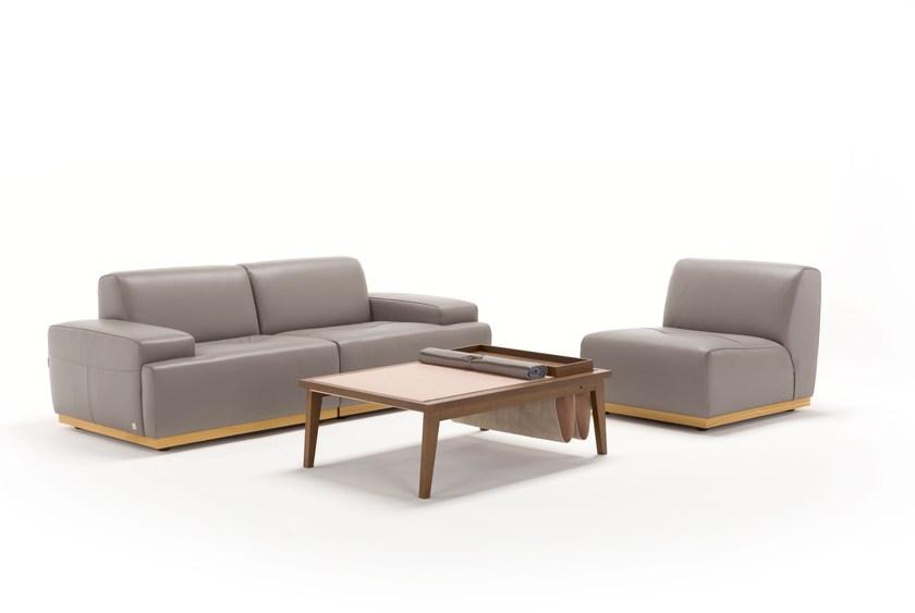 Egoitaliano Низкий прямоугольный журнальный столик из дуба с подносом sun-id-1418369 - Вид №2