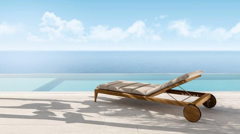 Talenti Садовый лежак на колесиках Cruise teak Crullet - Вид №2