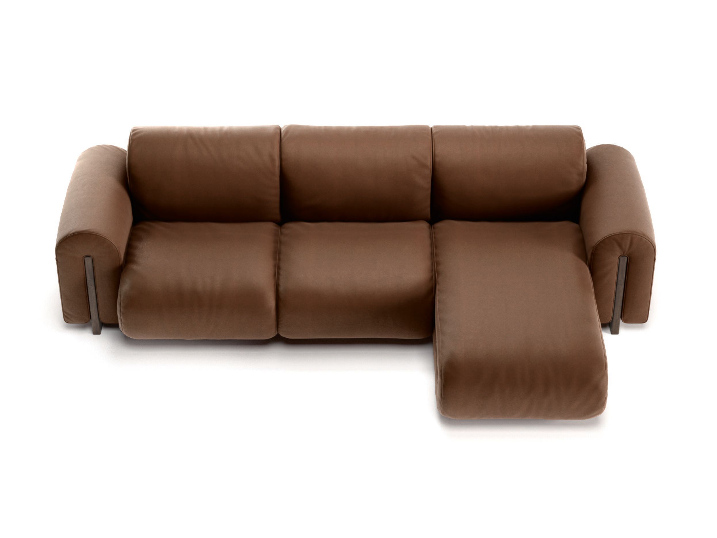 3-местный кожаный диван с полуостровом Natuzzi Italia COLLE ARCH-00107278 - Вид №1