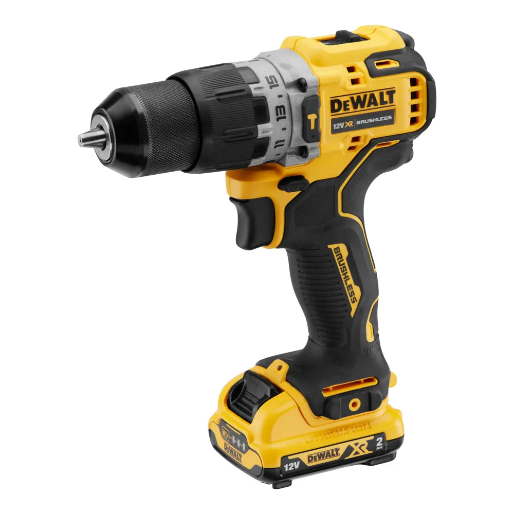 Дрель-шуруповерт аккумуляторная ударная бесщёточная Dewalt DCD706D2-QW, 12 В Li-Ion 2x2 Ач STLM-2144812 - Вид №4