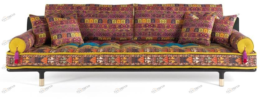 ETRO Home Interiors Тафтинговый 4-местный тканевый диван Woodstock E.woo.211.a