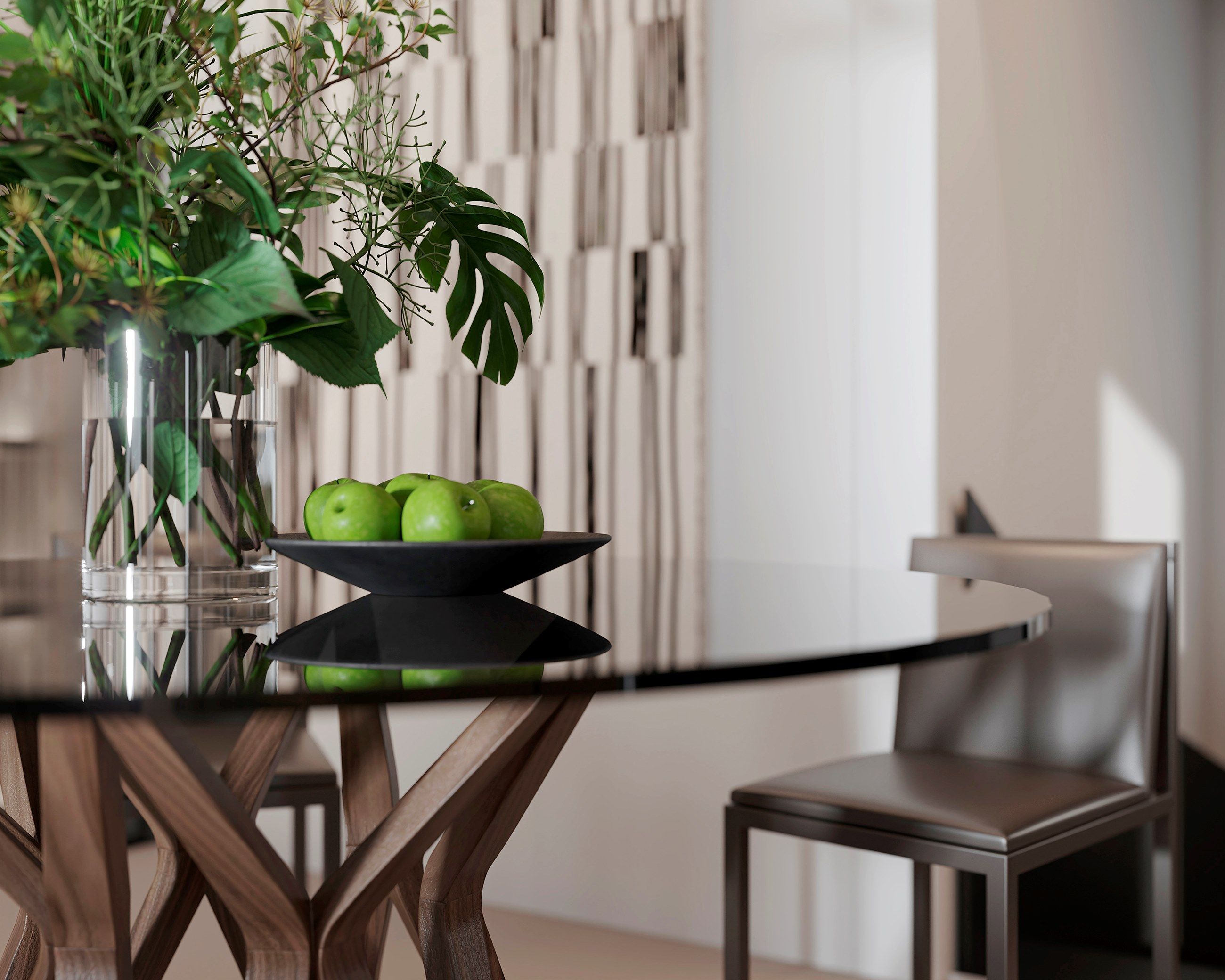 Круглый стол из дерева и стекла animovel Newtown ARCH-00061145 - Вид №1