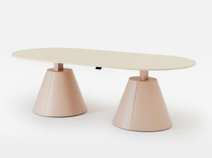 Окрашенный металлический стол с регулируемой высотой