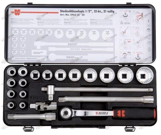 Würth Набор торцевых ключей на 1/2 полигональных 21 шт. Assortimenti chiavi a bussola 096513 20