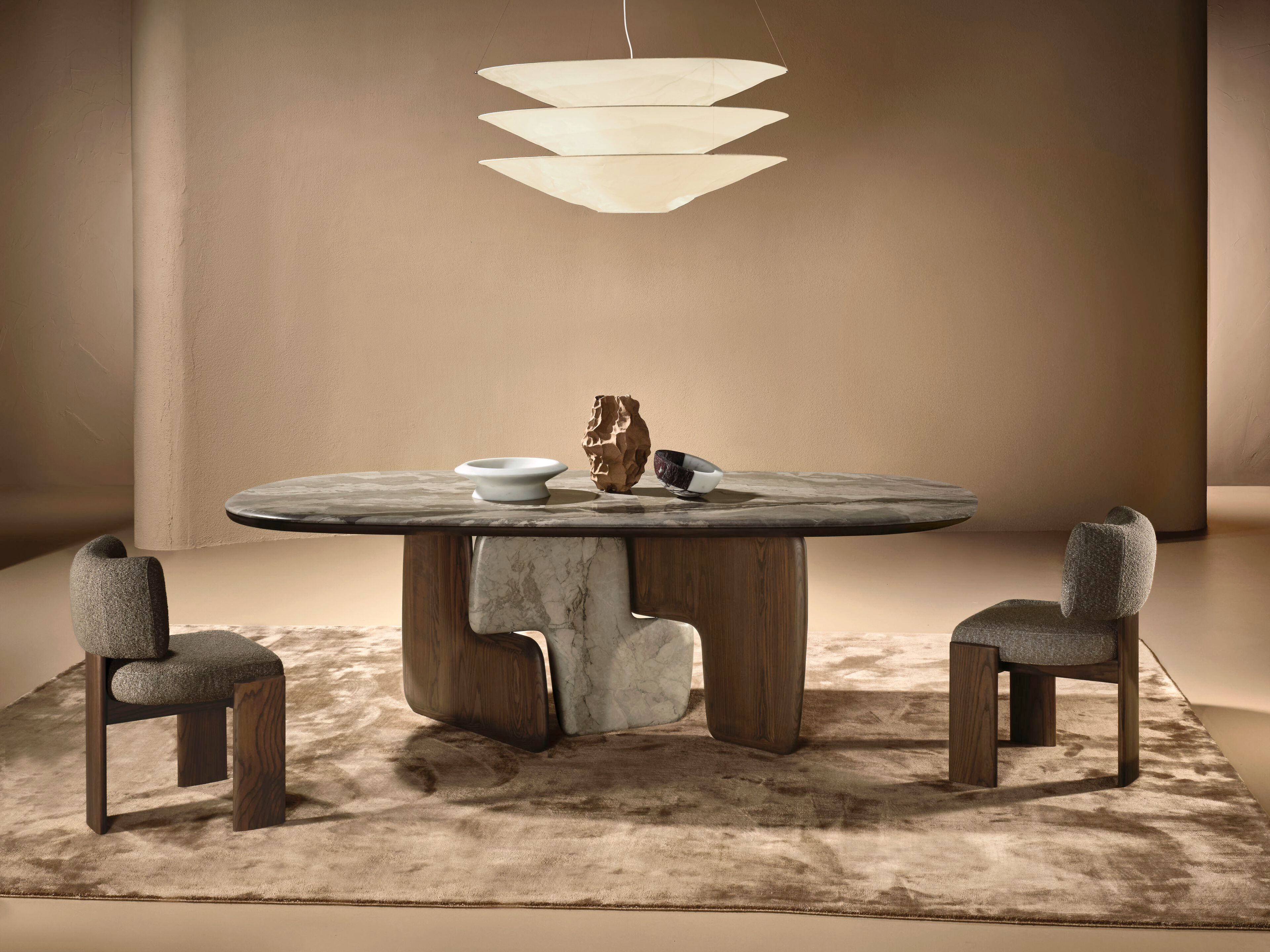 Деревянный и мраморный обеденный стол Naturedesign Главная ARCH-00110080 - Вид №3