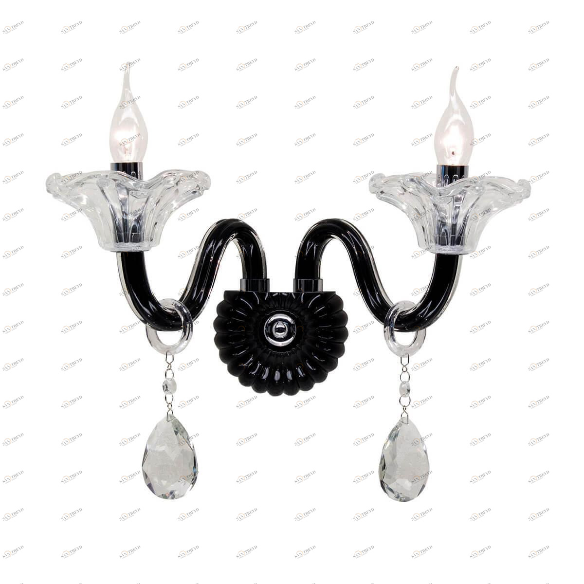 Бра хрустальное на 2 лампы черное "Ирида" CL351323 CITILUX СВЕЧА 00-3931032 Прозрачный;черный 