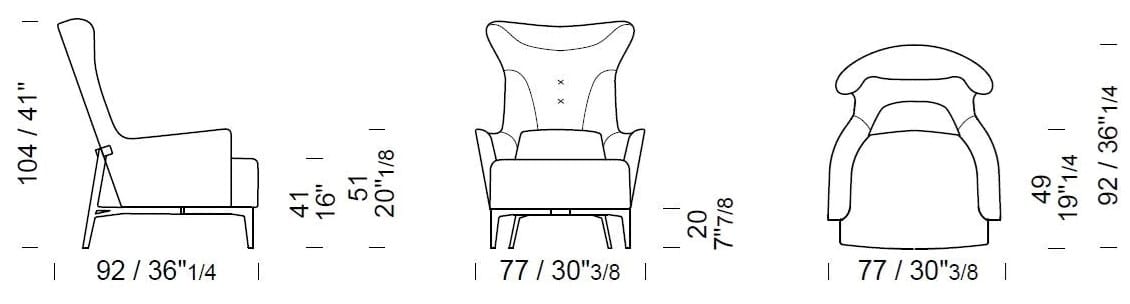 Кресло bergère из ткани Borzalino MIA ARCH-00076143 - Вид №9