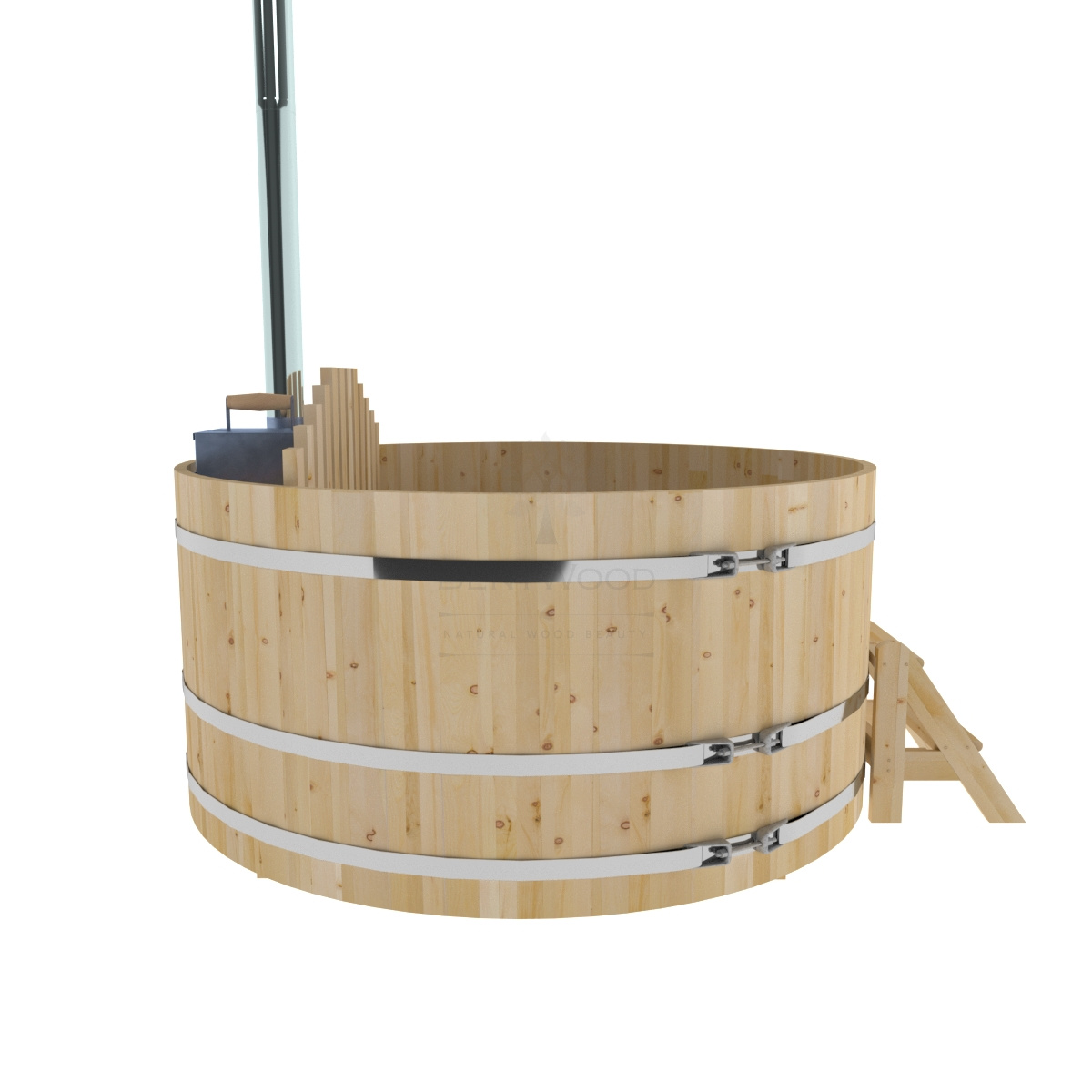 1612 Фурако из кедра D=2.1 с внутренней печкой. Высота 1,0м. Исполнение "Стандарт". Alyarus  - Вид №1