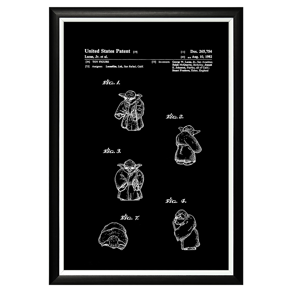 896521292_1818 Арт-постер «Патент Джорджа Лукаса на игрушку «Магистр Йода» Object Desire 