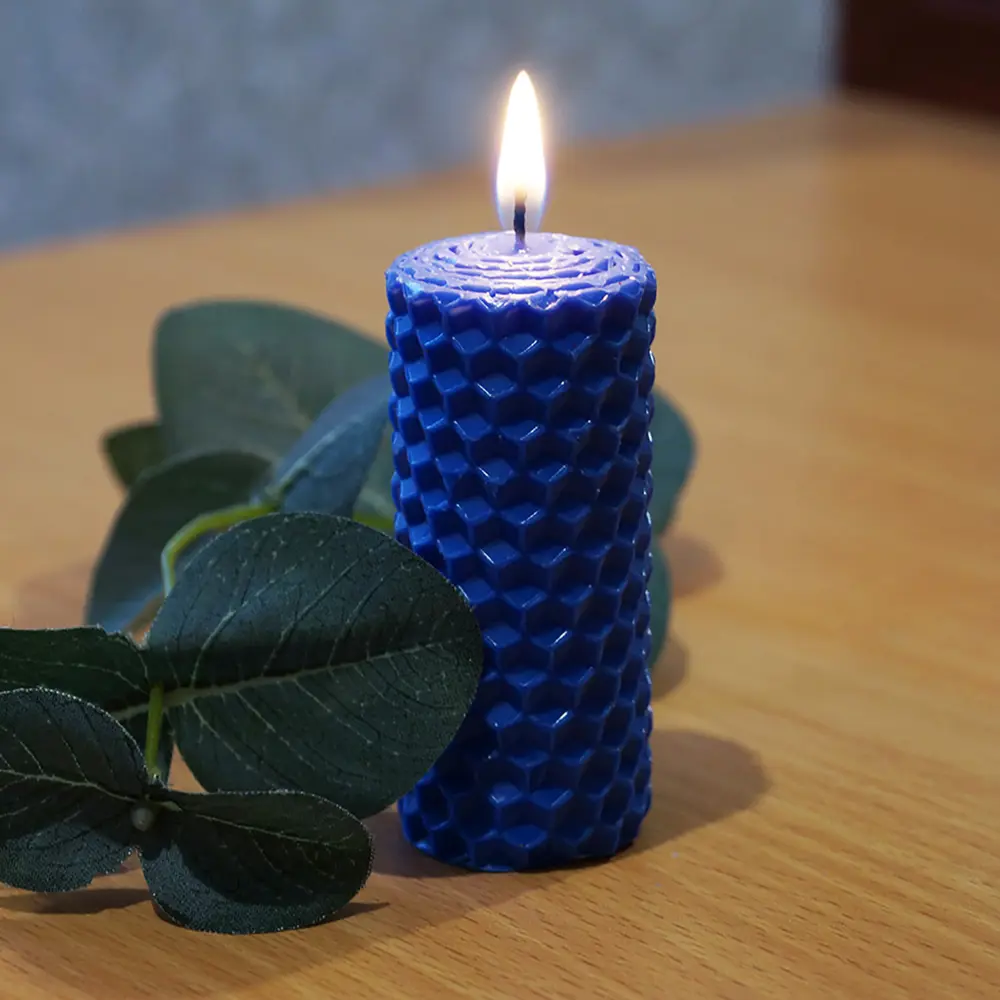 Свеча вощинная цилиндр синяя 3x6.5 см 86389105 STLM-2204472 EVIS  - Вид №2