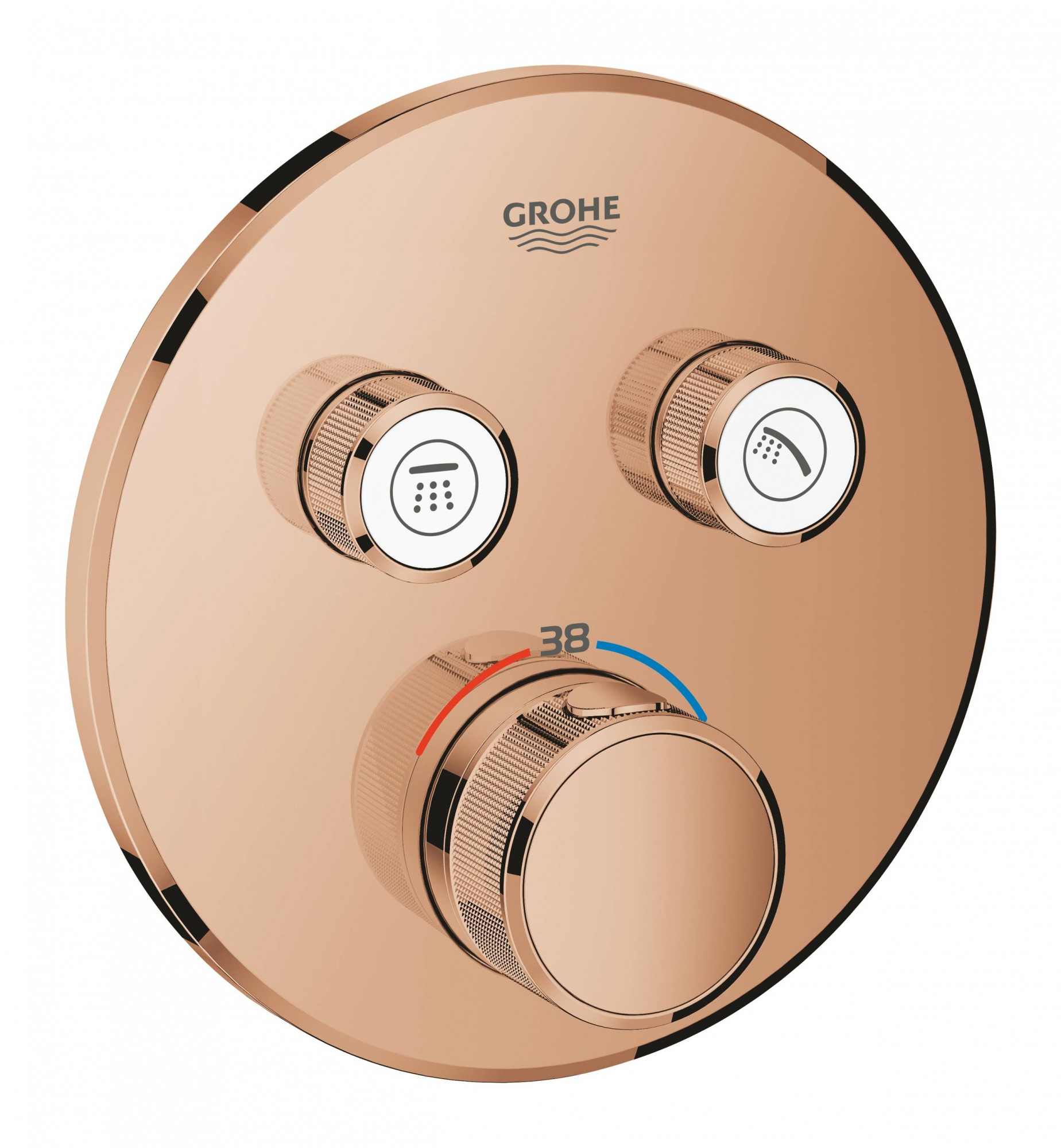 Внешняя часть термостатического смесителя для душа GROHE Grohtherm SmartControl, теплый закат, глянец (29119DA0)