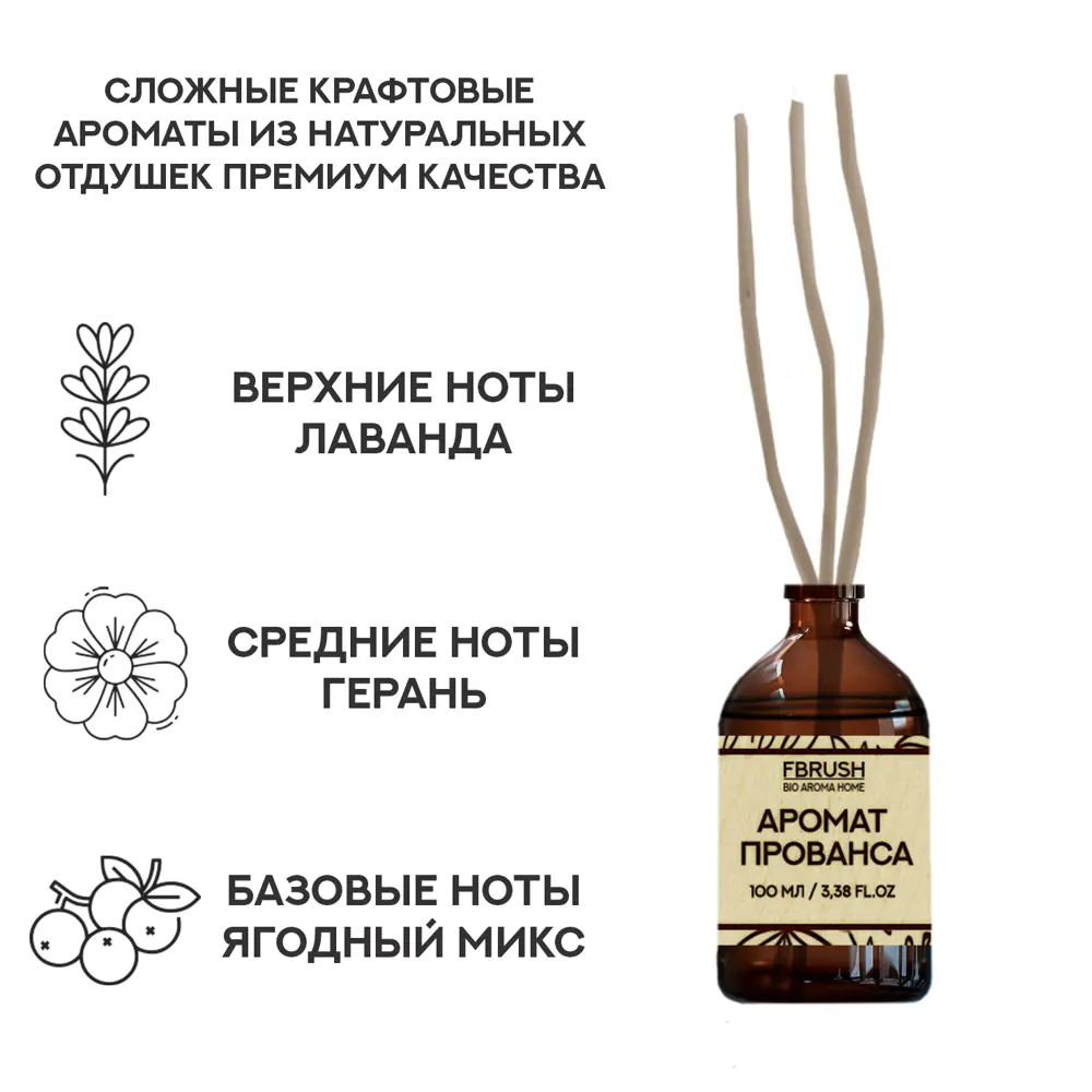 Ароматический диффузор Fbrush Аромат прованса 100 мл 89344463 STLM-2040040  - Вид №1