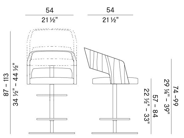Регулируемая высота табурета с подлокотниками Potocco ARCH-00002397 - Вид №1