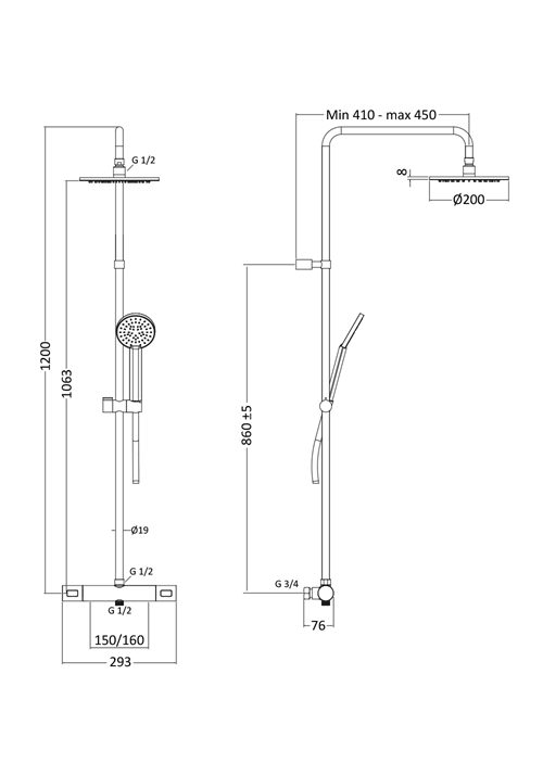 1381640 Полная Круглая Душевая Головка 160Cc M 200Mm Hafa  Хромированный  - Вид №1