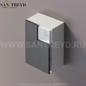 FLAT V Подвесной шкаф с мыльницей с петлями слева. Отделка: белая краска и темный дуб. AFXMO238042ZRW