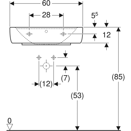 225155000 Накладная раковина Geberit Renova Plan Geberit  - Вид №15