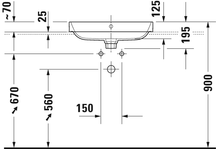 2360600000 Подвесная раковина настенная овальная Duravit Happy D.2 Plus - Вид №3