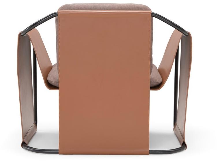 AMURA Кресло из кожи и ткани с подлокотниками sun-id-1513902 - Вид №4