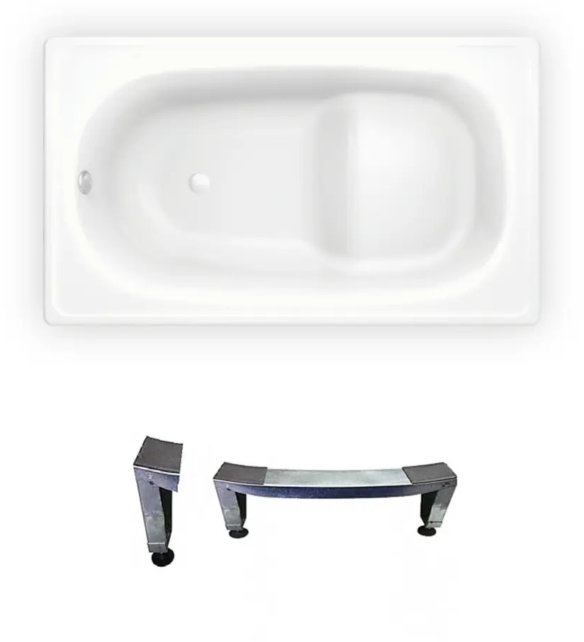 91128065 Прямоугольная ванна Sanitana BLB Europa MiniS30001557000000N_B05E22001N сталь 105x70 см с сиденьем и ножками STLM-0987382