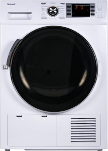 WD 6148 D 595 х 615 х 845 мм., 8 кг, конденсационная система сушки, электронное управление, внутренняя подсветка, кабель 1.5 м., прозрачная дверца, блокировка от детей, 69 дб, угол открытия 180, белый цвет Weissgauff