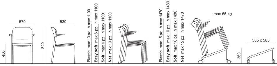 Diemmebi Стул с подлокотниками из переработанного полипропилена и металла Makeup sun-id-1425119 - Вид №5