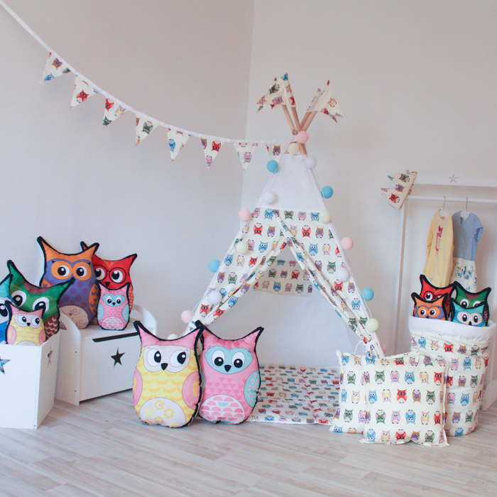 Игровой коврик для вигвама Funky Owl VAMVIGVAM FUNKY OWL 281598 Красный;желтый;розовый Santreyd  - Вид №3