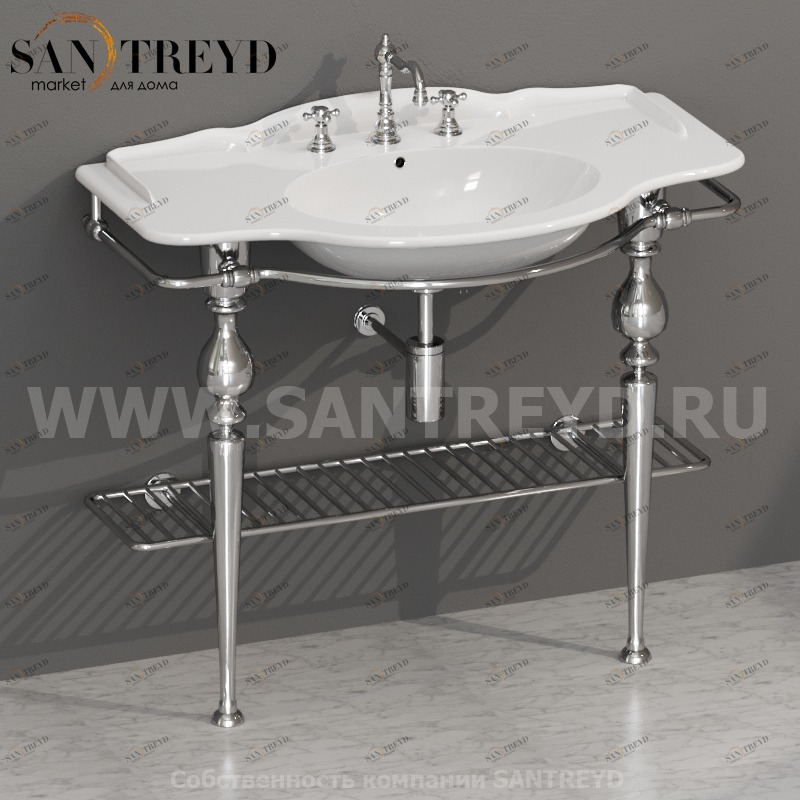 PATC22 Напольная структура из хромированной латуни 105 см хромированная Globo Paestum Италия Ceramica Globo