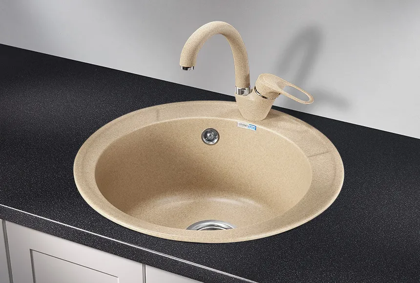 4802, БЕЖЕВЫЙ, кухонная мойка, СтандАРТ кварц GRANULA Standart 4802-ST17