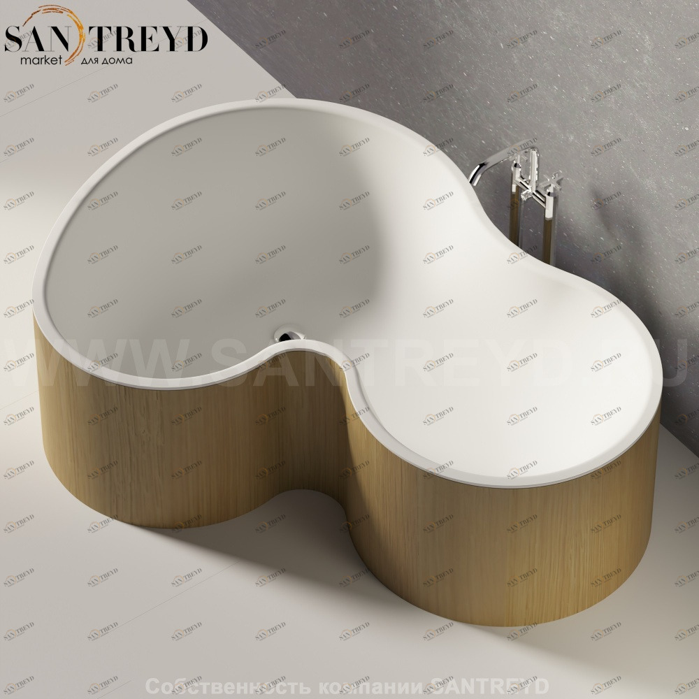 Ванна свободностоящая DR натуральный дуб Agape AVAS1089ZR0