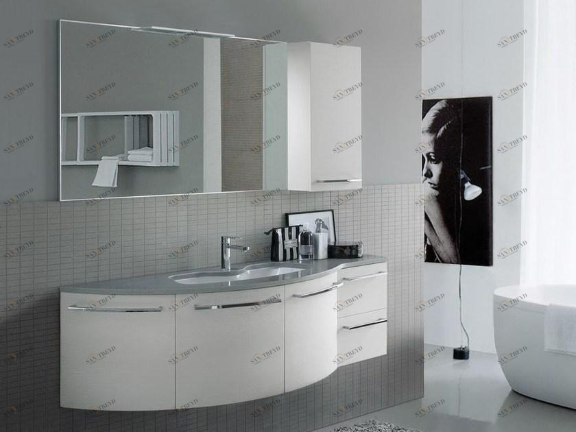 Ideagroup Лакированная тумба под умывальник из материала Mineralmarmo® My fly evo sun-id-1450102