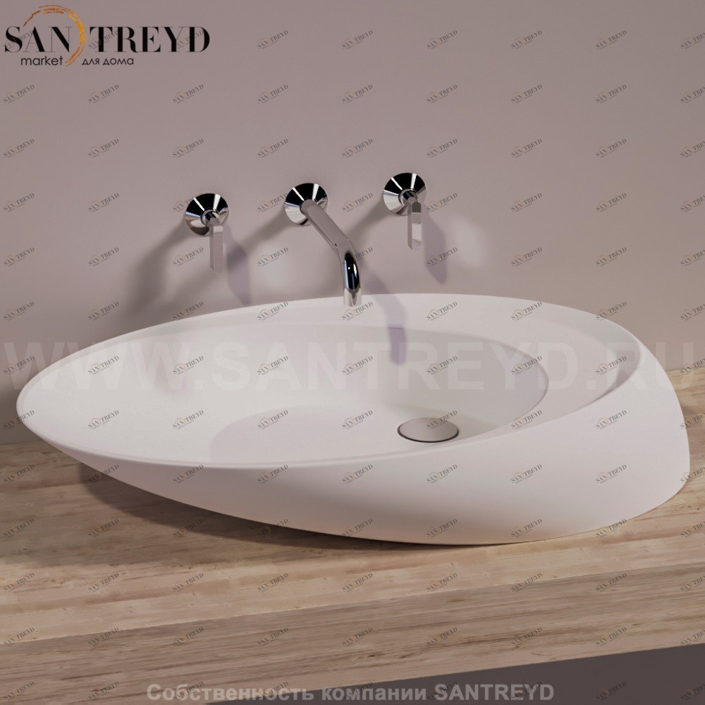 BO12BIANCO Накладная раковина на столешницу  овальная Simas Bohemien