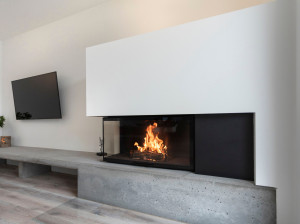 Стальной угловой дровяной камин