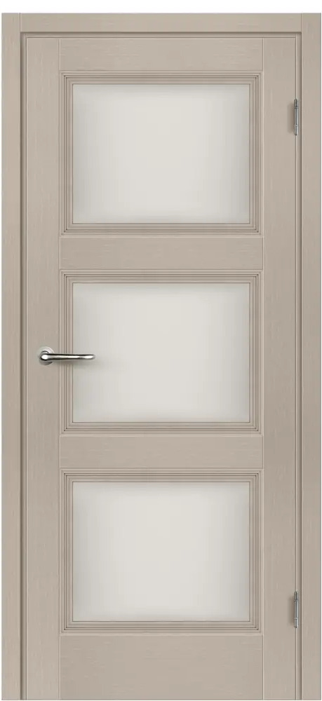 81954081 Дверь межкомнатная со стеклом Трилло 60x200 см Hardflex цвет ясень элегант с замком и петлями STLM-0015170