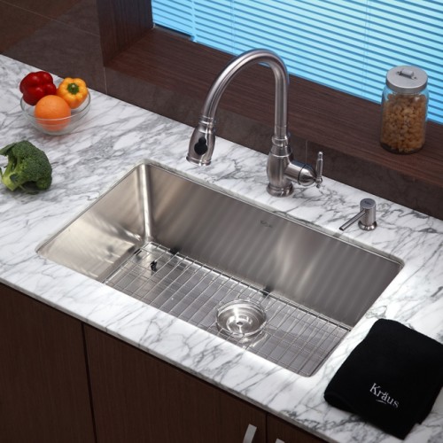 KHU100-30 Мойка кухонная прямоугольная Krausru  - Вид №4