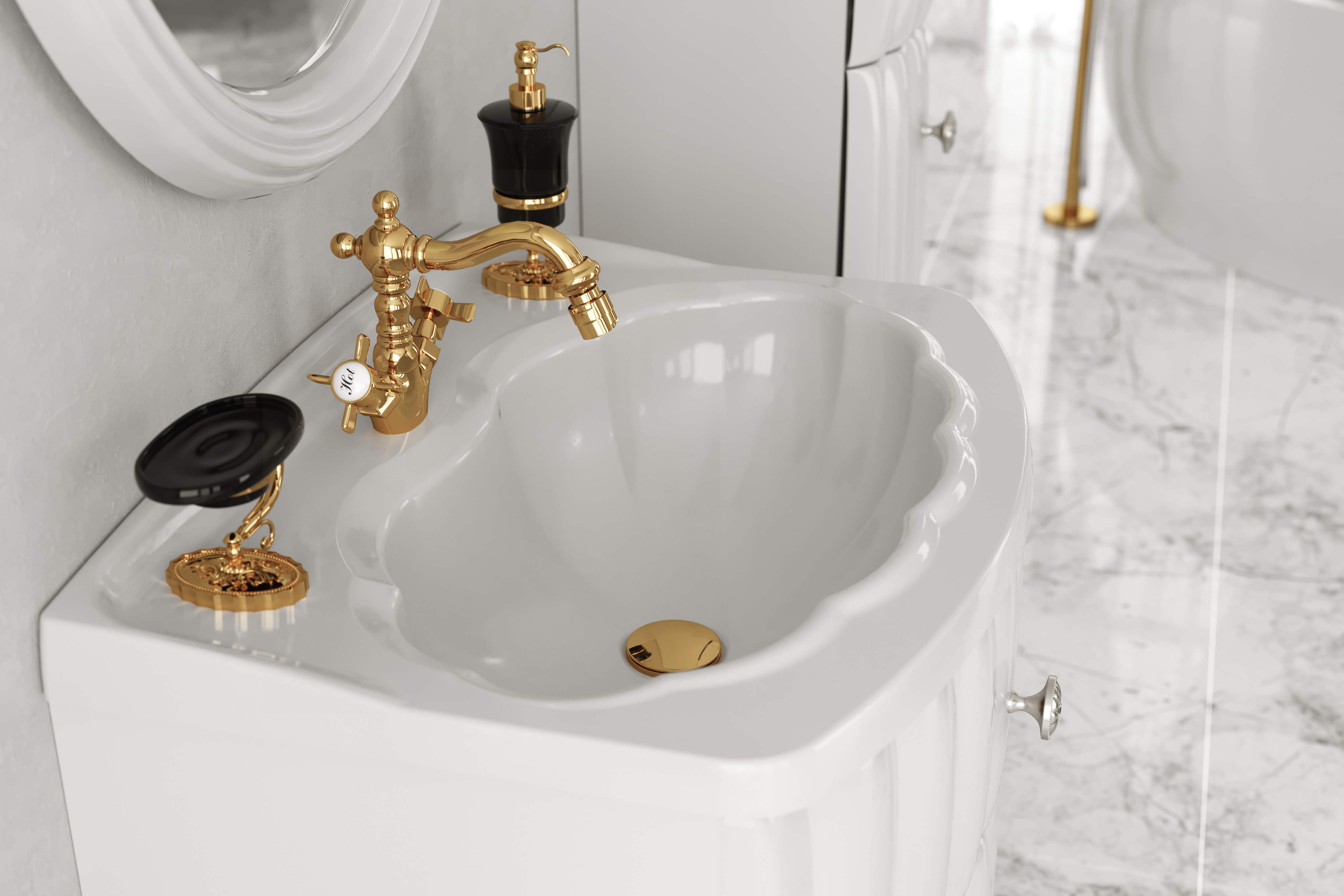 У40392 Тумба с раковиной Pearl 70, 2я, White 1 Marka Pearl - Вид №2