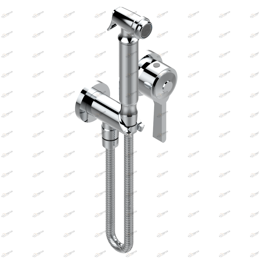 G69-5840/MBG Комплект для душа, включающий смеситель, армированный шланг 1 м 25 см, ручной душ с курковым распылителем, выход из стены и предохранительный запорный клапан Thg-paris Spirit Хром G69 5840/MBG A02 CAT.A