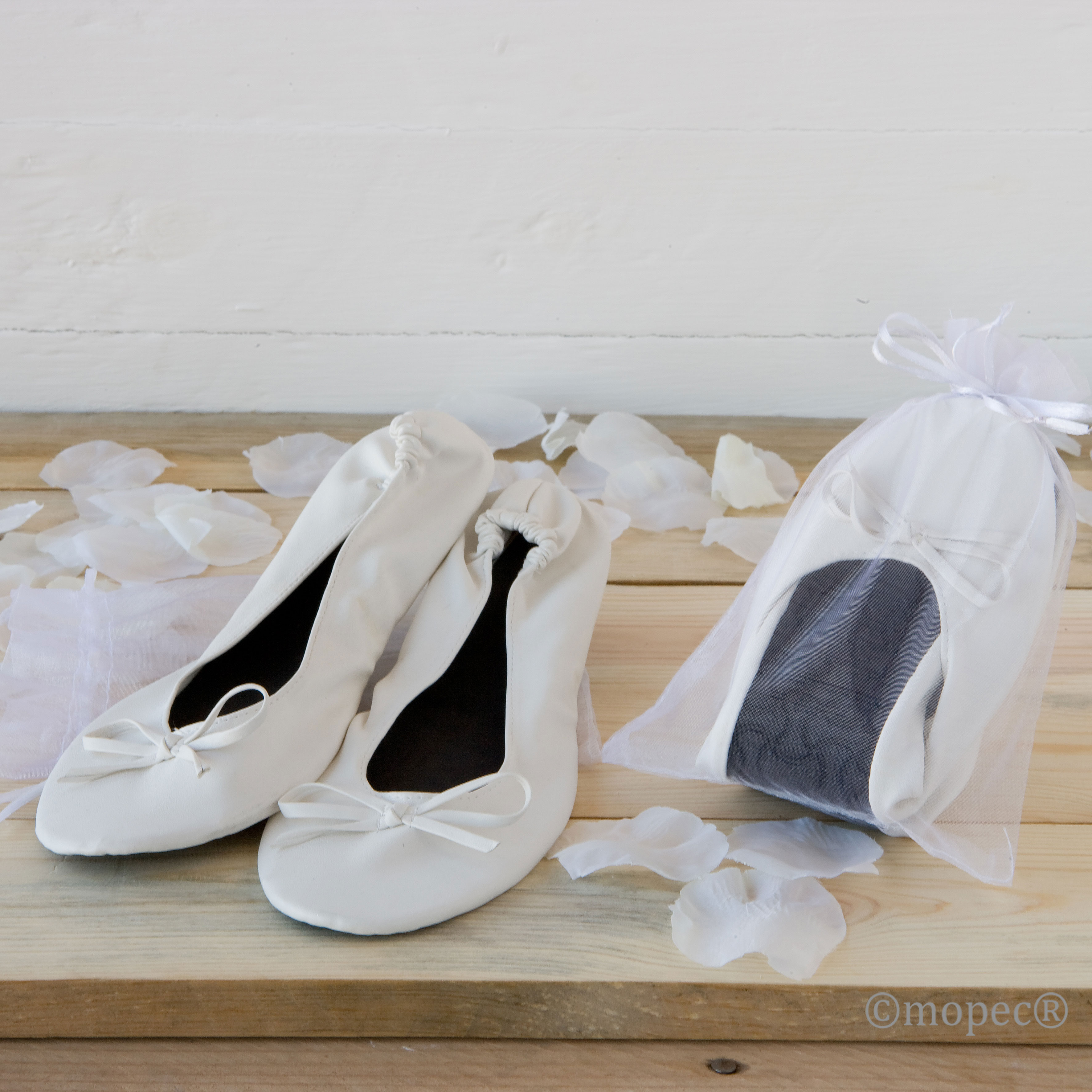 A989.1 Белые балетки из искусственной кожи Dekoraniaevents Bodas 