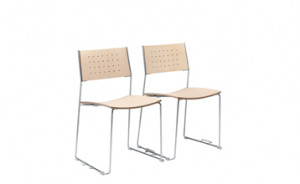 Duo 140G Стул со стальным каркасом из салазок со стяжным устройством, буком и / или обитыми сиденьем и спинкой. Et al. Duo