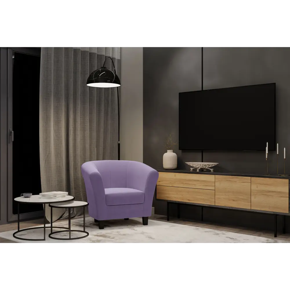 Кресло полиэстер Seasons Марсель CAMARO23 сиреневое 85x73x77 см 85098313 STLM-2180821  - Вид №3
