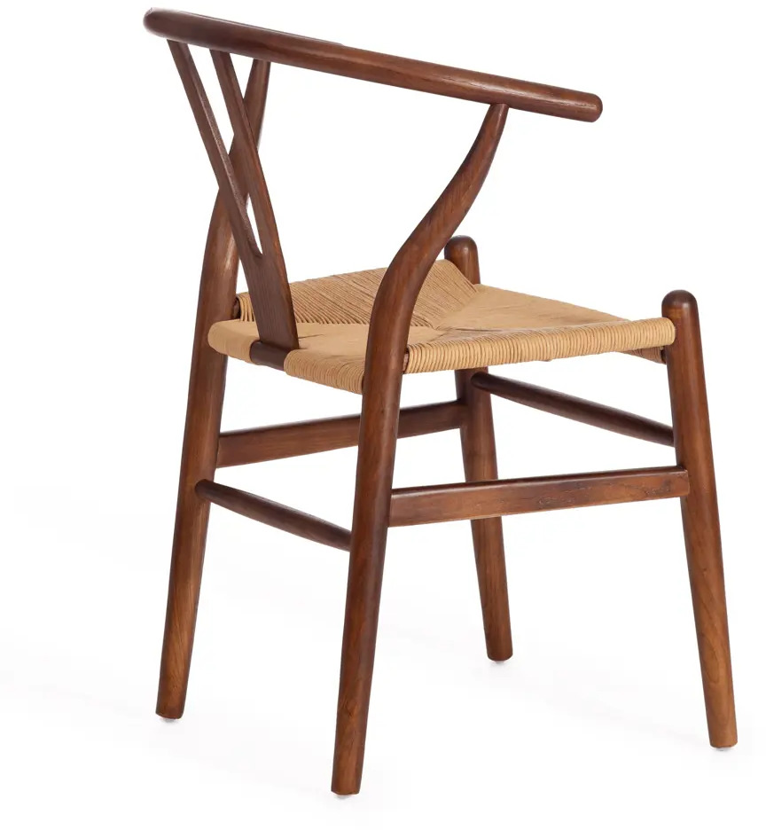 91517313 Стул Tetchair Wishbone 79x50x50 см ротанг цвет темный орех STLM-0863678