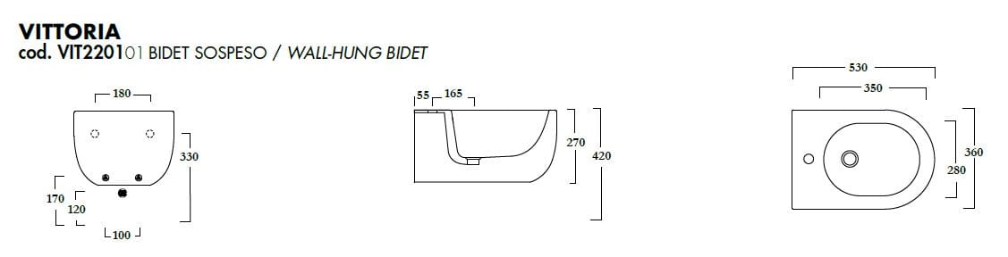 Подвесное биде в витрине Olympia Ceramica Vittoria ARCH-00049987 - Вид №4