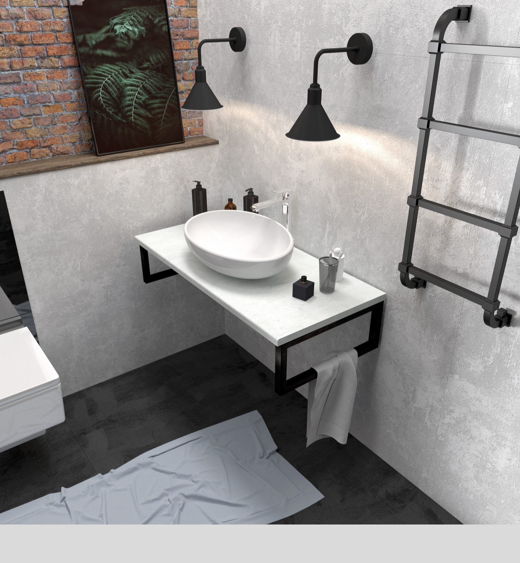 У85840 Столешница GRUNGE LOFT 90 Бетон светлый 1 Marka GRUNGE LOFT  - Вид №1